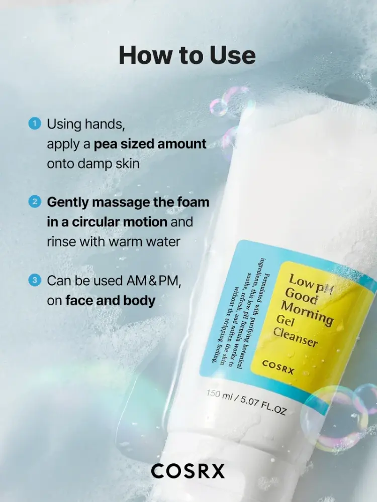 COSRX Low pH Good Morning Gel Cleanser 150ml - Image 3