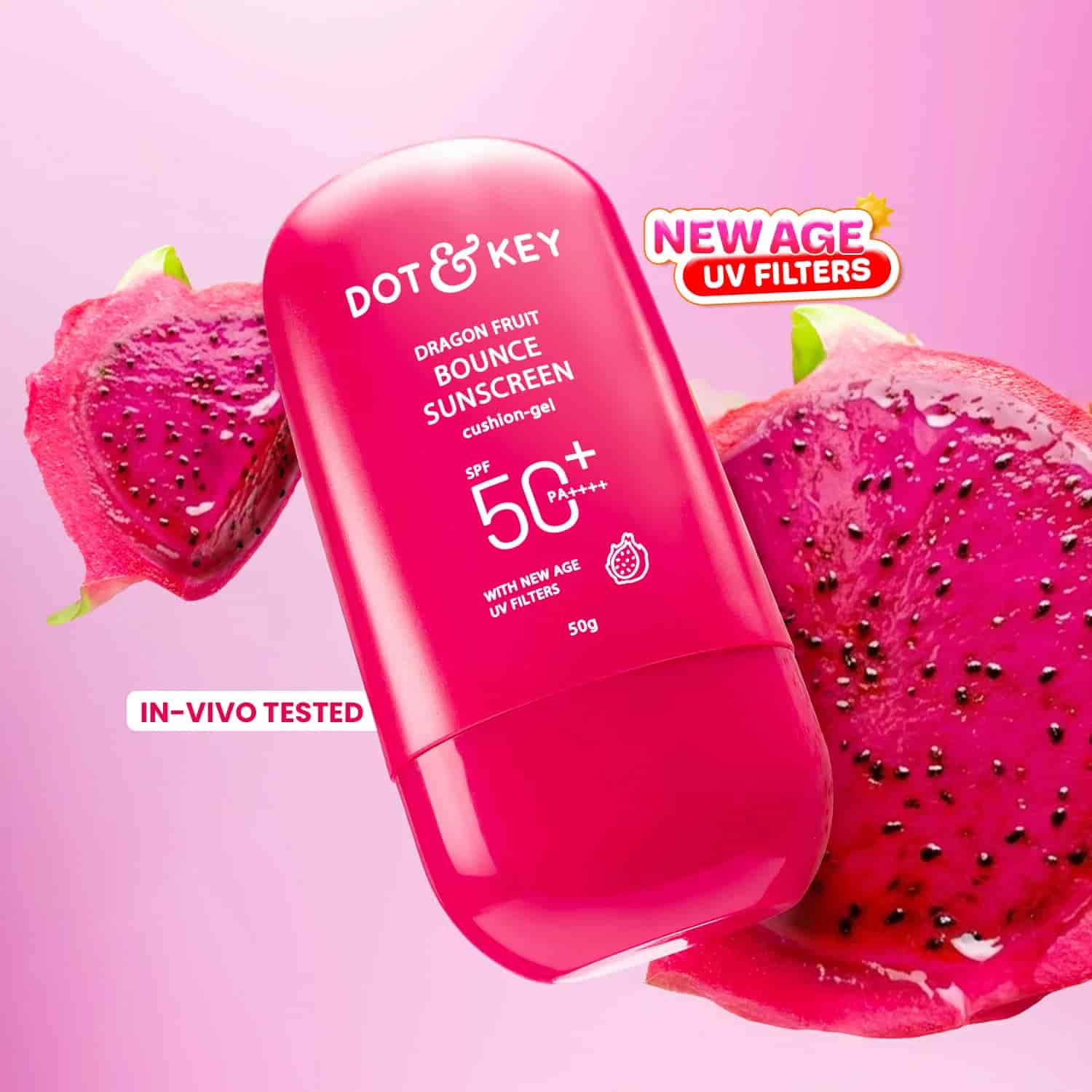 Dot & Key Dragon Fruit Bounce Sunscreen SPF 50+ pa+ 50g - cushion gel - Image 2