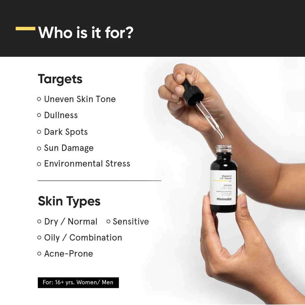 Minimalist Vitamin C + E + Ferulic 16% Face Serum 30ml - Image 2