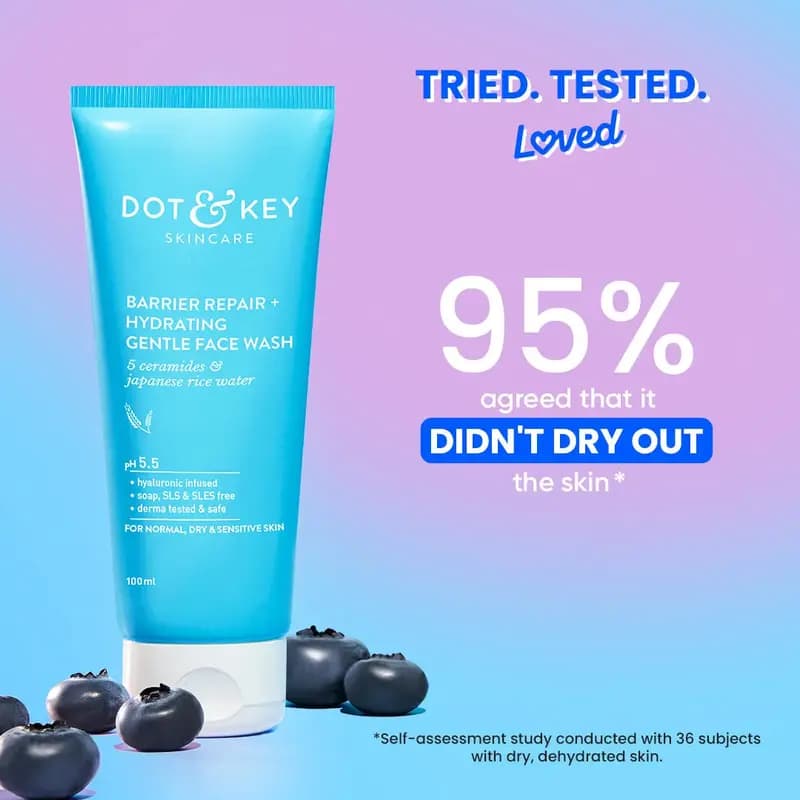 DOT & KEY Barrier Repair + Hydrating Gentle Face Wash With Probiotic 100ml - Image 2
