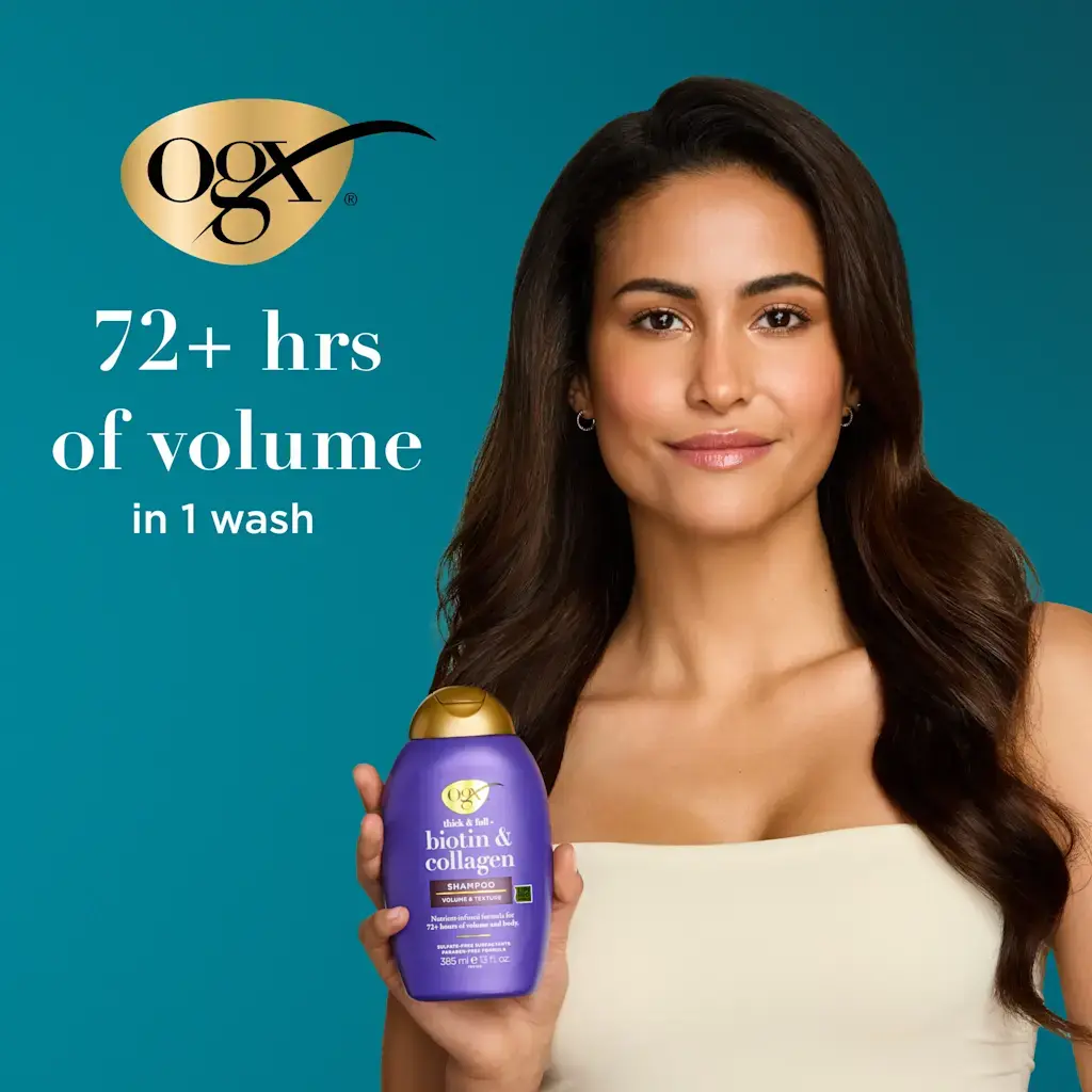 OGX Thick & Full + Biotin Collagen Volumising Shampoo 385ml - Image 2
