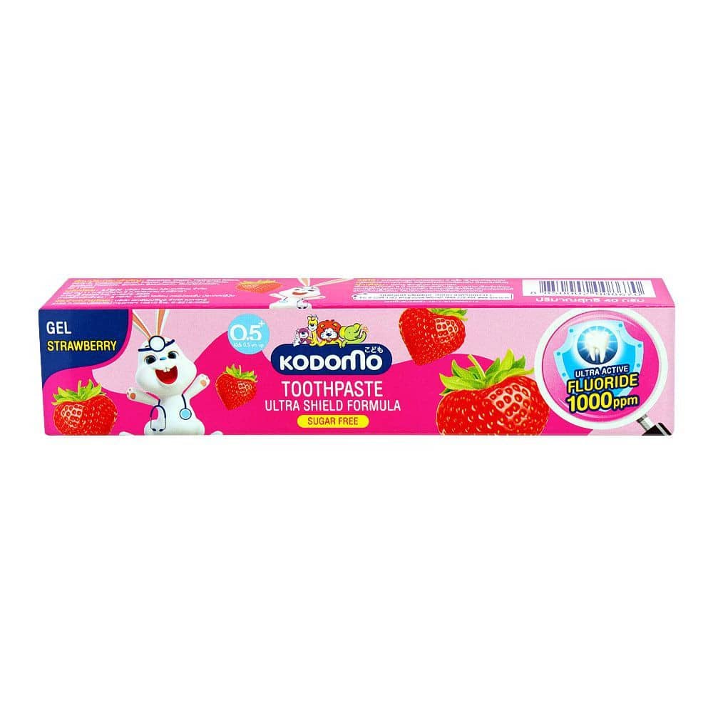 Kodomo Baby Toothpaste Gel Strawberry Sugar Free 0.5+ 40g - Image 2
