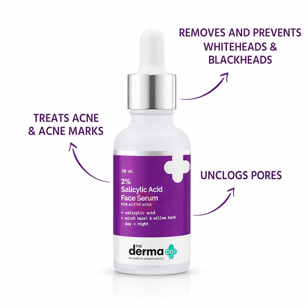 The Derma Co 2% Salicylic Acid For Active Acne Face Serum 30ml - Image 2