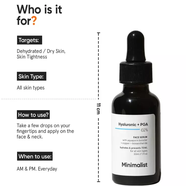 Minimalist Hyaluronic + PGA 02% Face Serum 30ml - Image 2