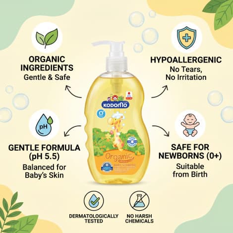 Kodomo Baby Organic Shampoo 0+ 200ml - Image 2