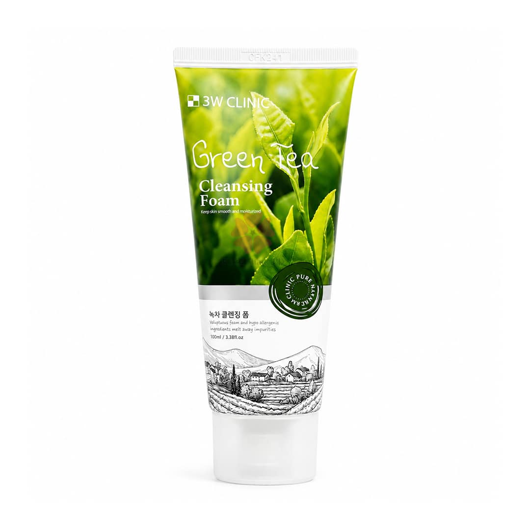 3W Clinic Green Tea Cleansing Foam 100ml - Image 2