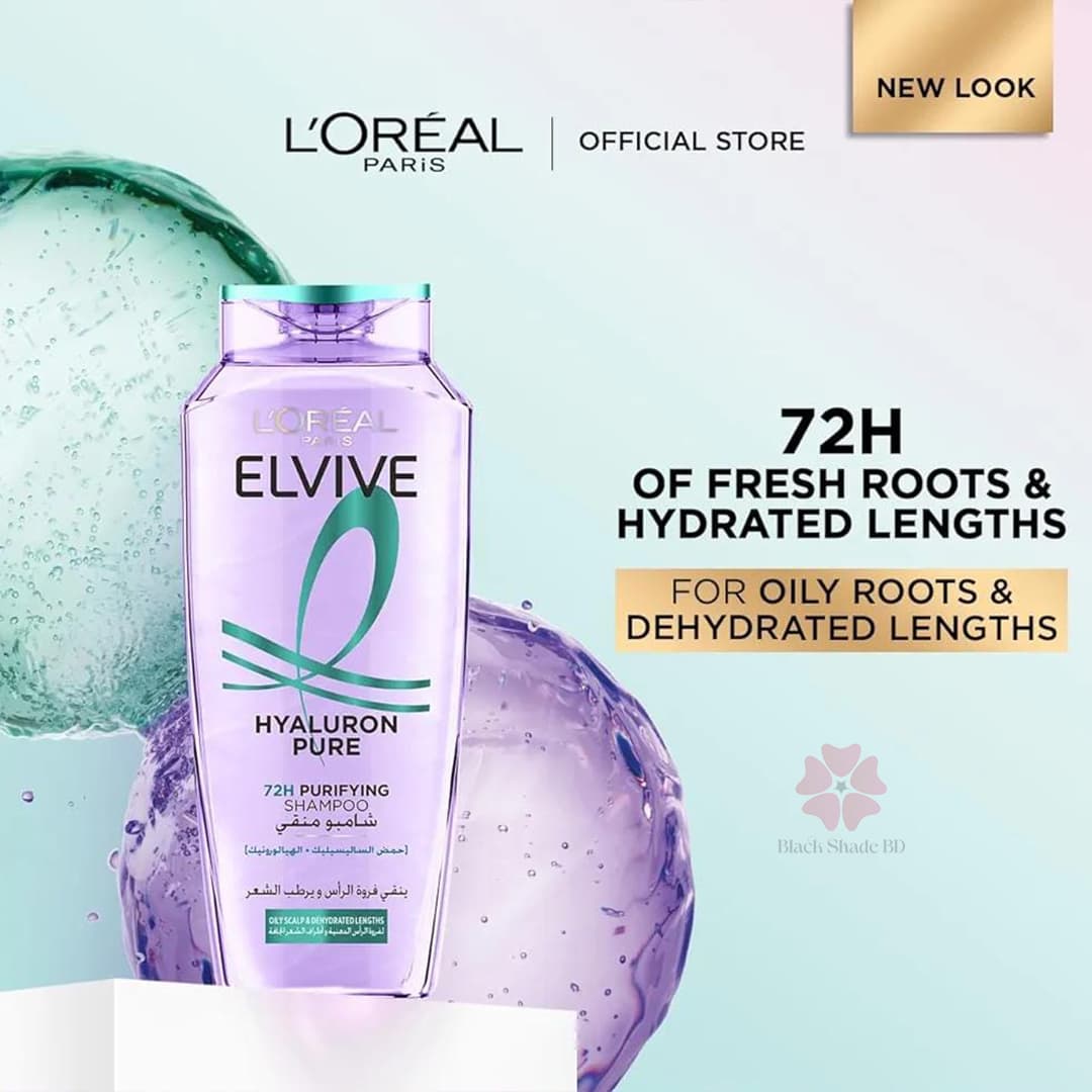 L'Oreal Paris Elvive Hyaluron Pure 72H Purifying Shampoo 400ml - Image 6