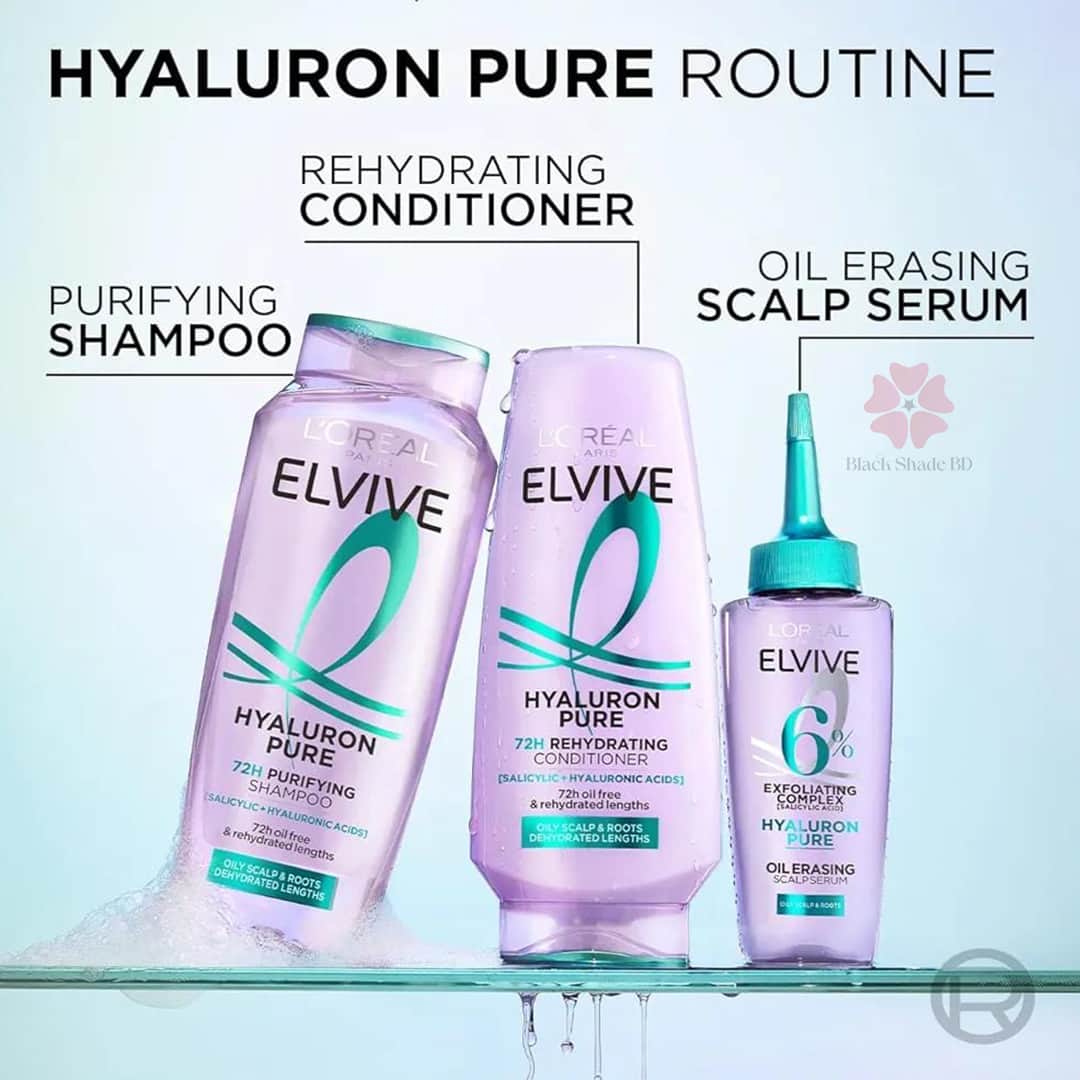 L'Oreal Paris Elvive Hyaluron Pure 72H Purifying Shampoo 400ml - Image 2