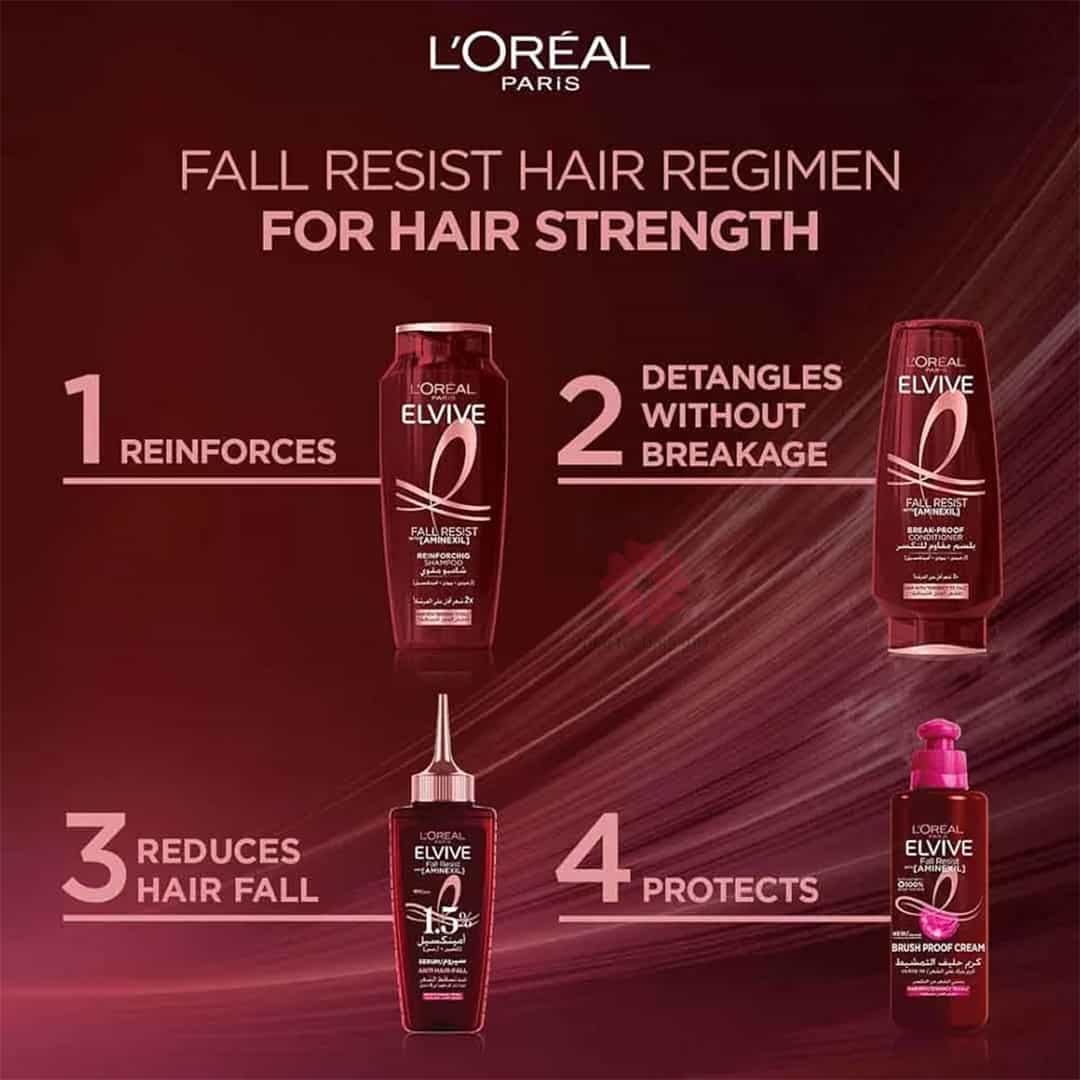 L'oreal Paris Elvive Fall Resist Aminexil Reinforcing Shampoo 400ml - Image 2