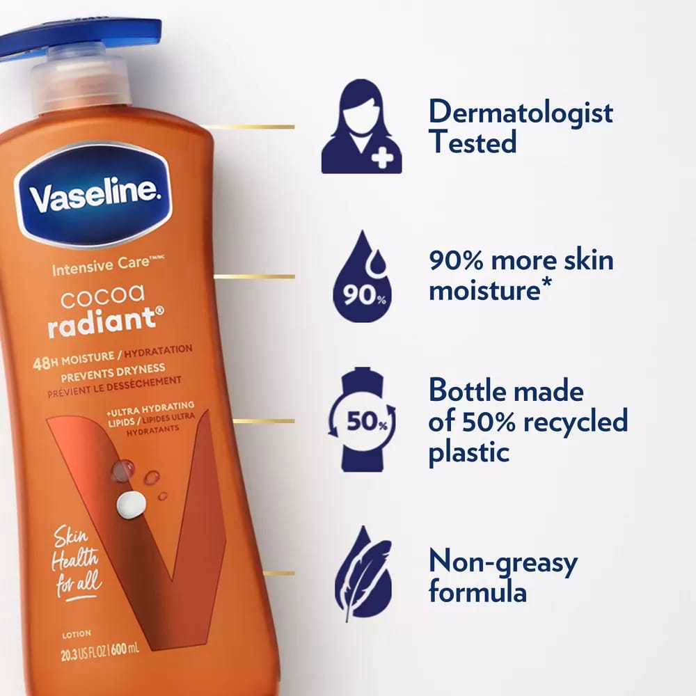 Vaseline Intensive CareCocoa Radiant Body Lotion 600ml - Image 2