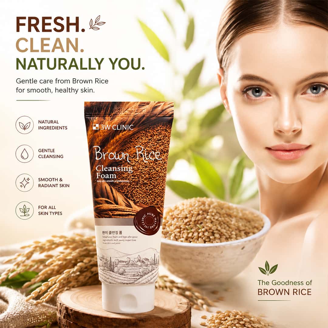 3W Clinic Brown Rice Cleansing Foam 100ml - Image 4