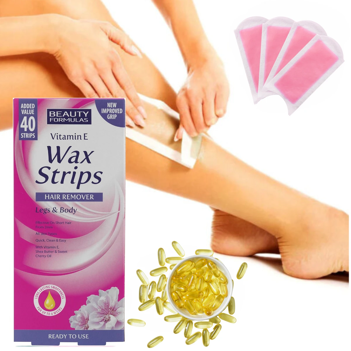 Beauty Formulas Vitamin E Wax Strips - (40 pcs) - Image 2