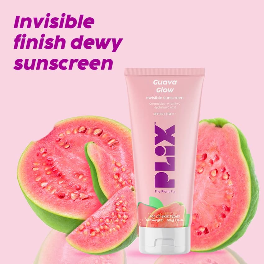 Plix Guava Glow Invisible Sunscreen SPF 50+ Pa+++ 50g - Image 2