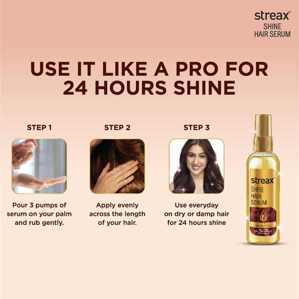 Streax Shine Hair Serum With Walnut Oil 115ml - Image 2
