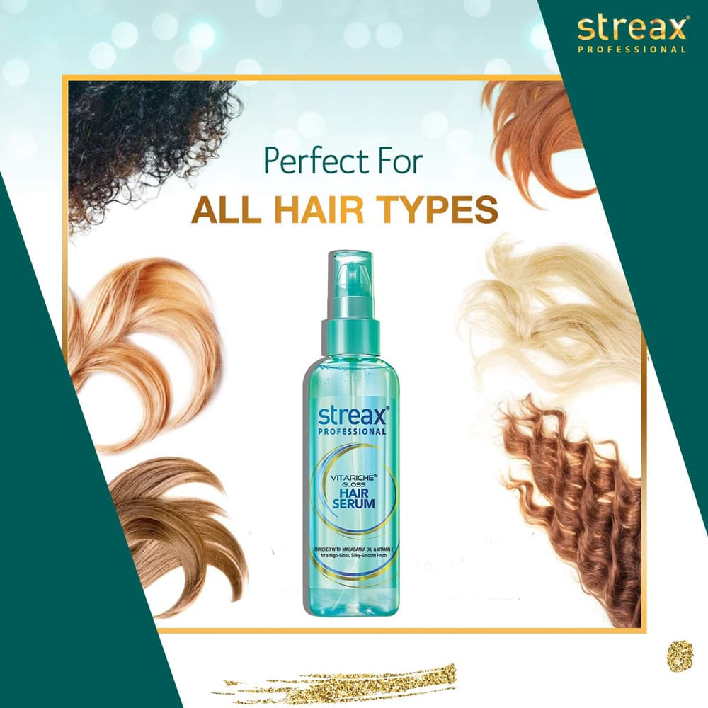 Streax Professional Vitariche Gloss Hair Serum 115ml - Image 3
