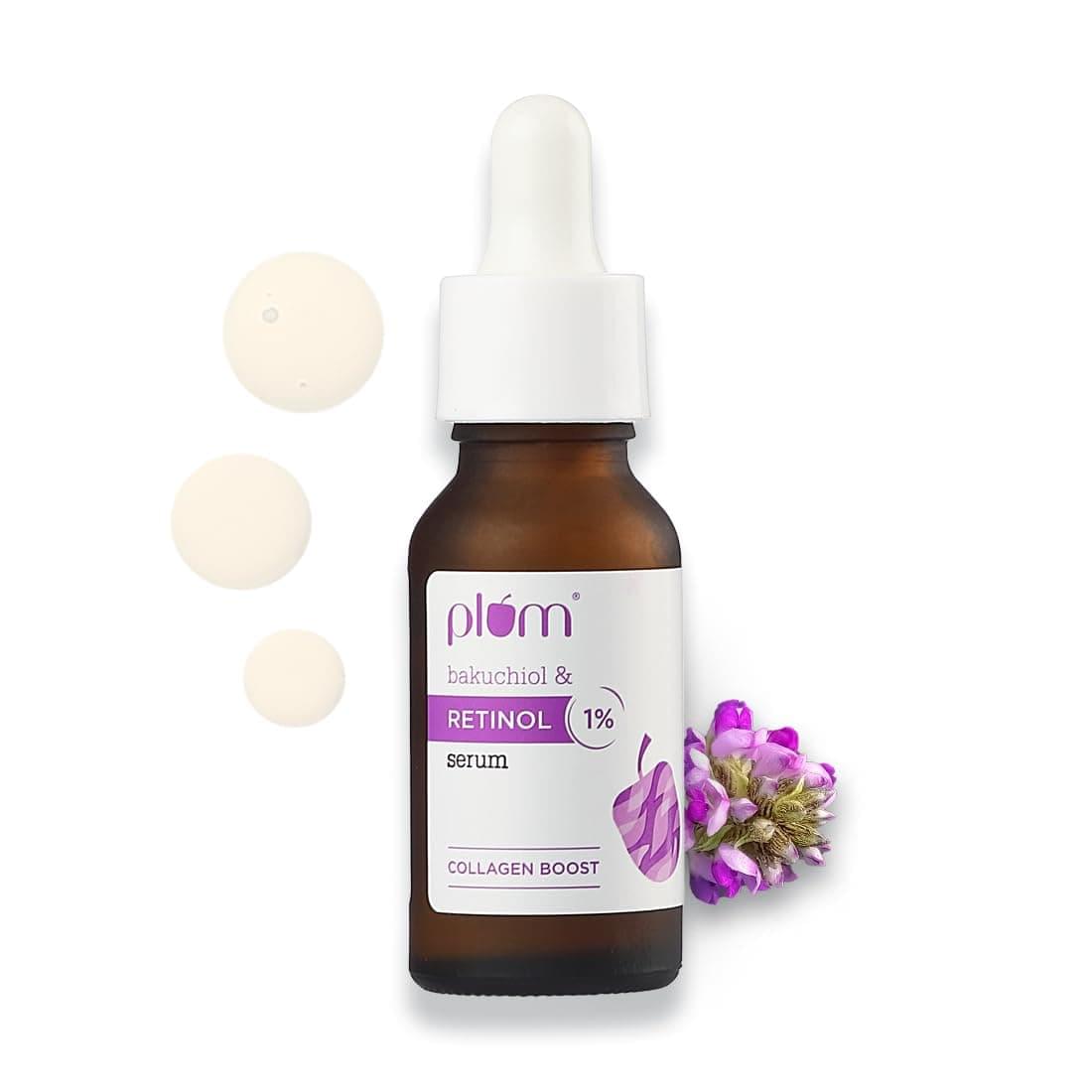 Plum 1% Retinol Serum with Bakuchiol – Helps reduce fine lines and wrinkles while promoting skin renewal for smoother, younger-looking skin. 100% vegan, fragrance-free formula. **20 ml (Pack of 1).** - Image 3