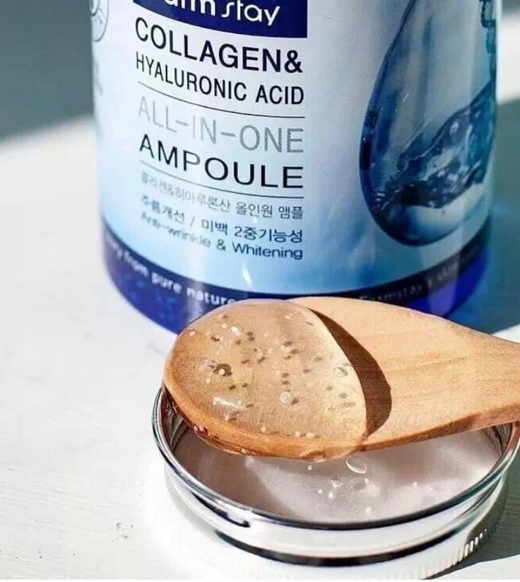 Farmstay Collagen & Hyaluronic Acid Ampoule – A hydrating serum with Marine Collagen and Hyaluronic Acid that helps improve skin elasticity, smooth fine lines, and boost radiance. 8.45 oz. - Image 3