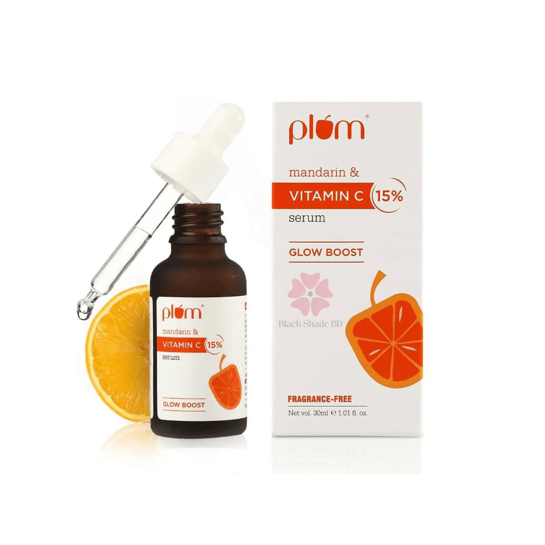 Plum 15% Vitamin C Face Serum with Mandarin | Brightens & Boosts Glow | Fragrance-Free Formula | Suitable for All Skin Types | 3ml Mini