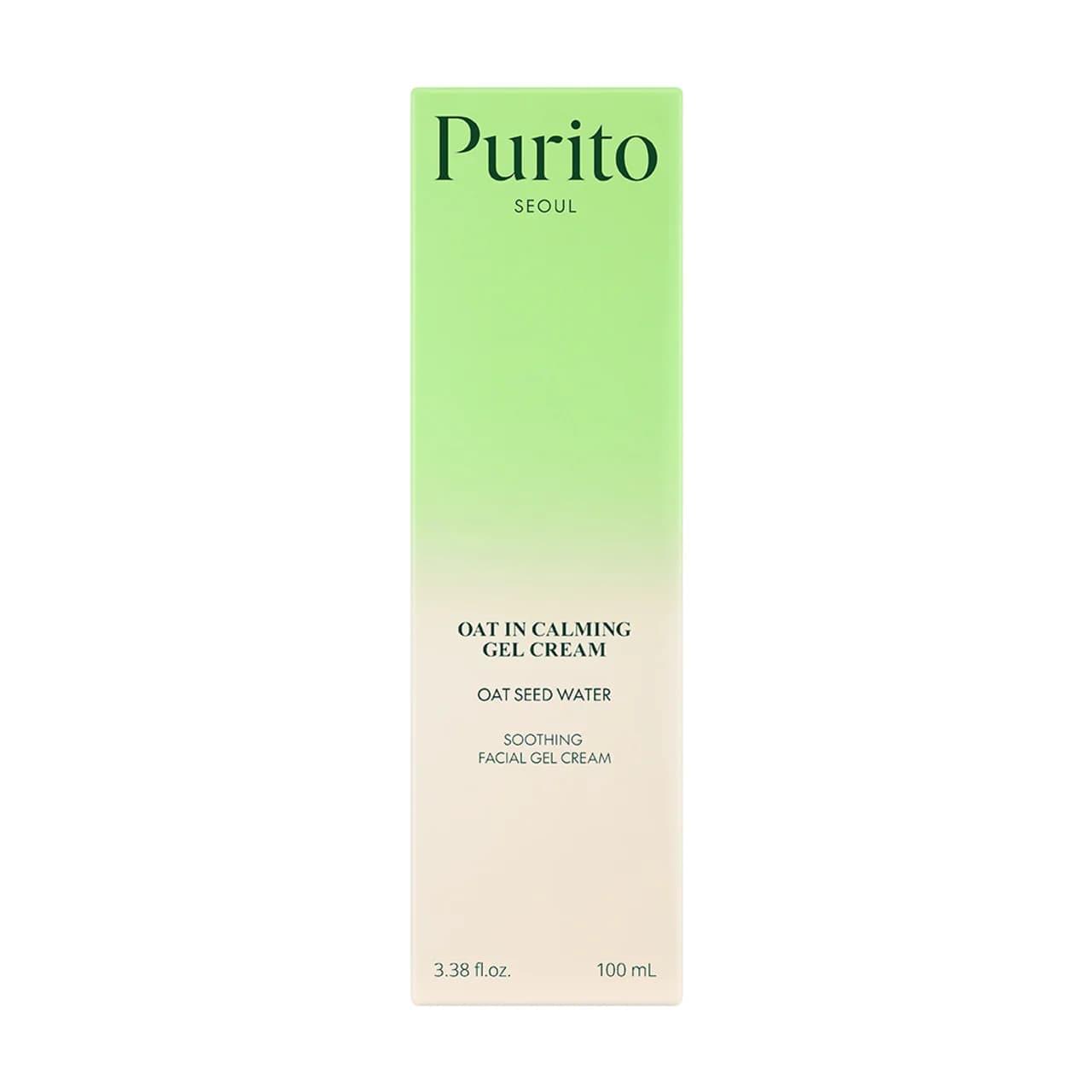 PURITO Oat Calming Gel Cream – A soothing gel moisturizer enriched with oat extract to help calm sensitive, blemish-prone skin while providing lightweight hydration. Fast-absorbing, non-comedogenic, and suitable for daily use. 100 mL / 3.38 fl. oz. - Image 2