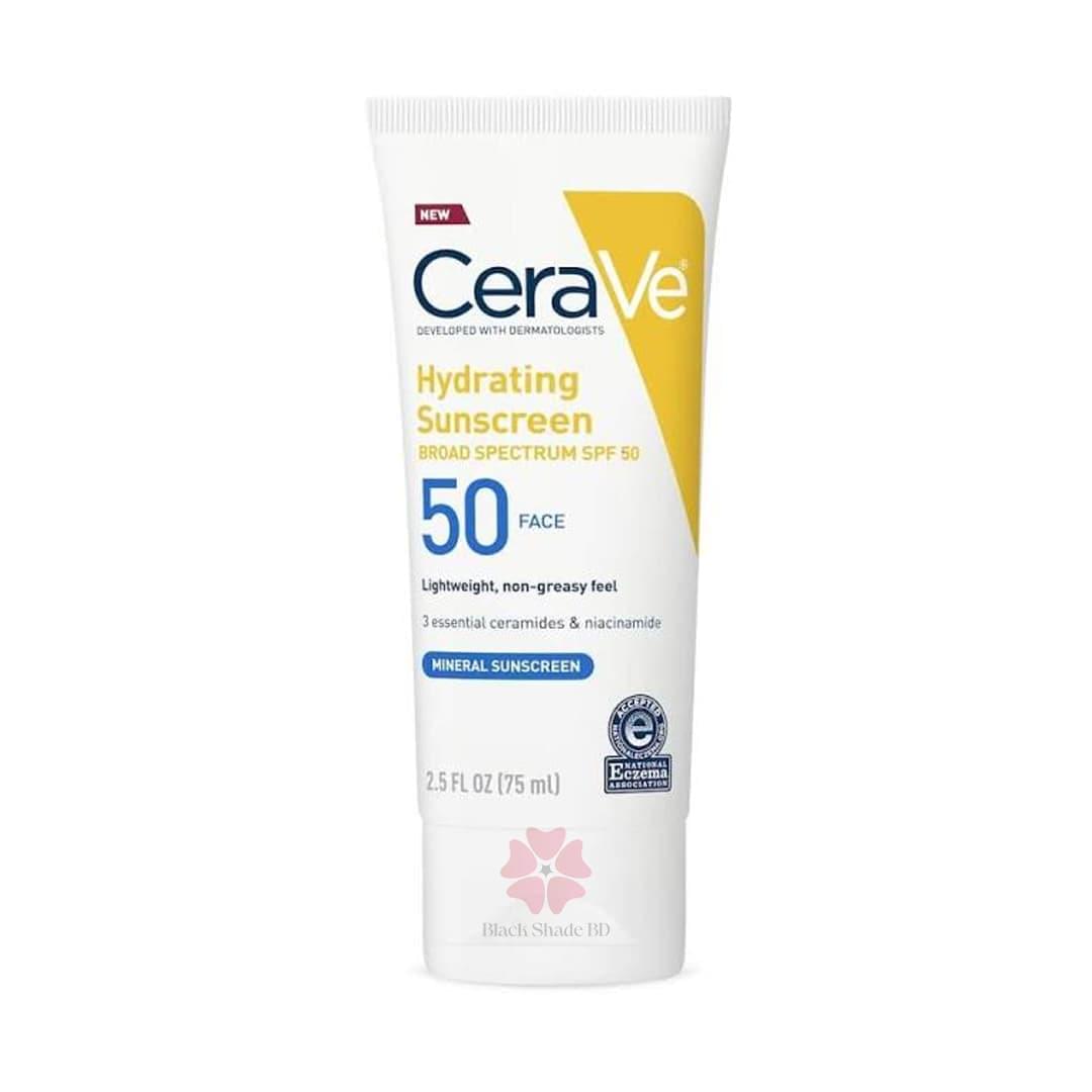 CeraVe SPF 50 Mineral Sunscreen – A gentle mineral sunscreen that provides broad-spectrum UV protection while helping keep skin hydrated and supported with Ceramides, Niacinamide, and Hyaluronic Acid. 2.5 oz.