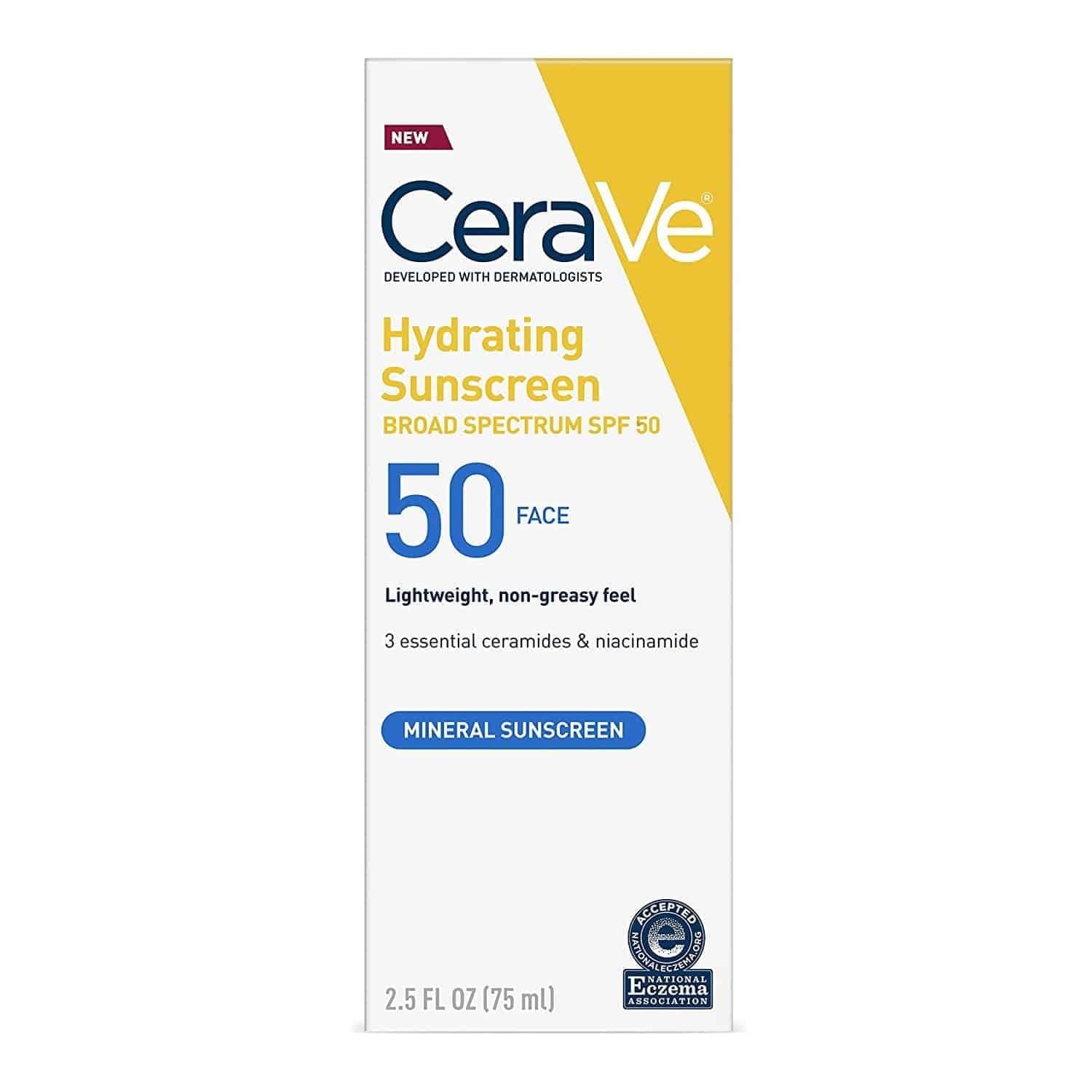 CeraVe SPF 50 Mineral Sunscreen – A gentle mineral sunscreen that provides broad-spectrum UV protection while helping keep skin hydrated and supported with Ceramides, Niacinamide, and Hyaluronic Acid. 2.5 oz. - Image 2