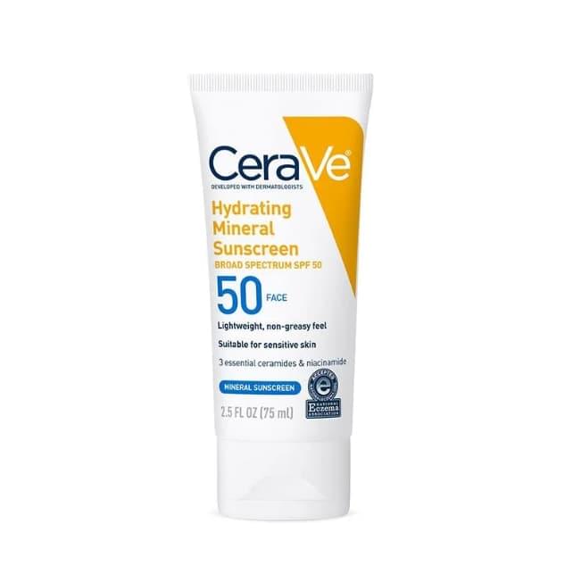 CeraVe SPF 50 Mineral Sunscreen – A gentle mineral sunscreen that provides broad-spectrum UV protection while helping keep skin hydrated and supported with Ceramides, Niacinamide, and Hyaluronic Acid. 2.5 oz. - Image 3