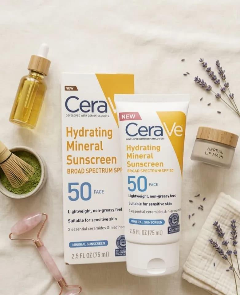 CeraVe SPF 50 Mineral Sunscreen – A gentle mineral sunscreen that provides broad-spectrum UV protection while helping keep skin hydrated and supported with Ceramides, Niacinamide, and Hyaluronic Acid. 2.5 oz. - Image 4