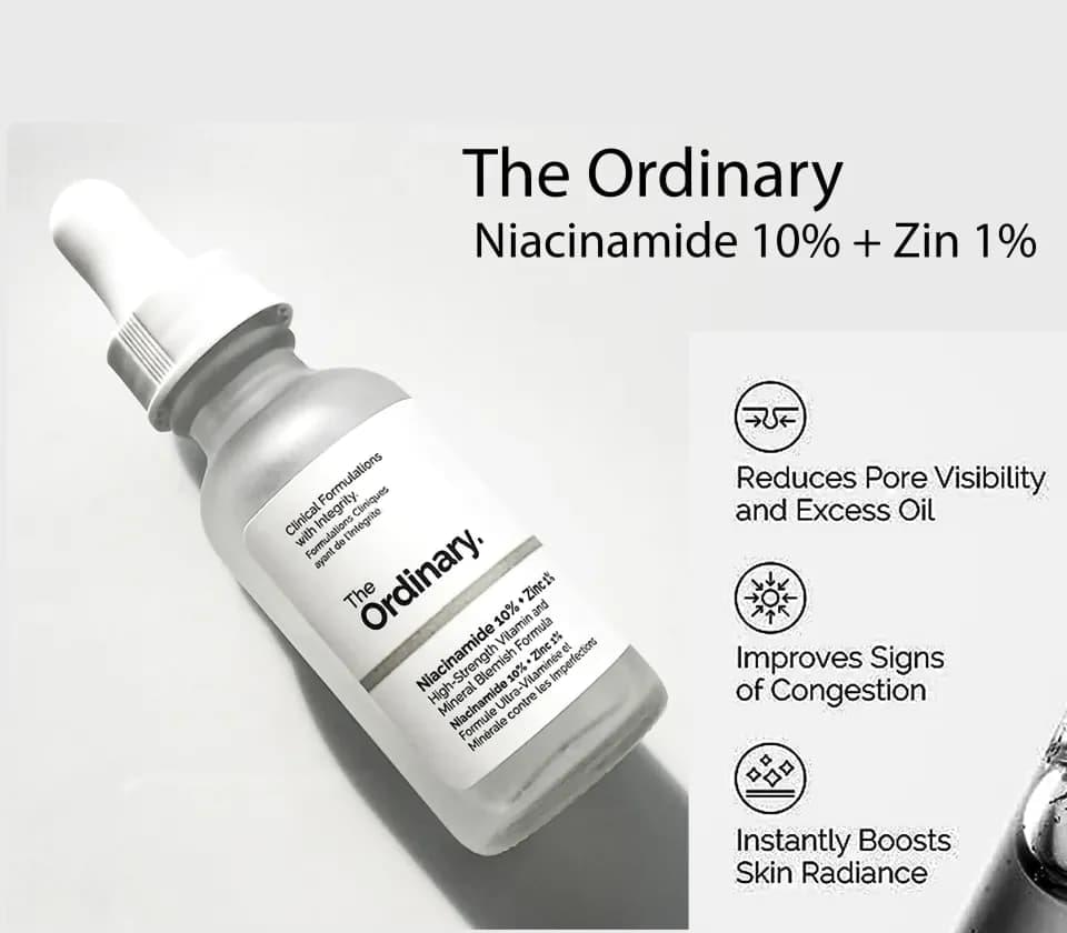 The Ordinary Niacinamide 10% + Zinc 1% – A lightweight serum that helps reduce blemishes, control excess oil, and smooth skin texture. - Image 3